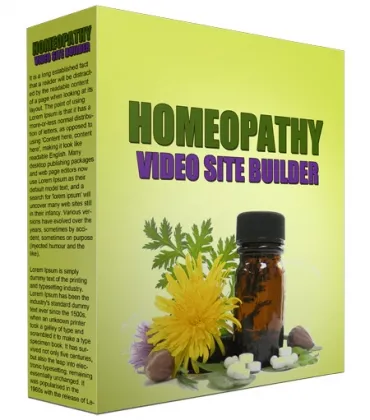 eCover representing Homeopathy Video Site Builder  with Master Resell Rights