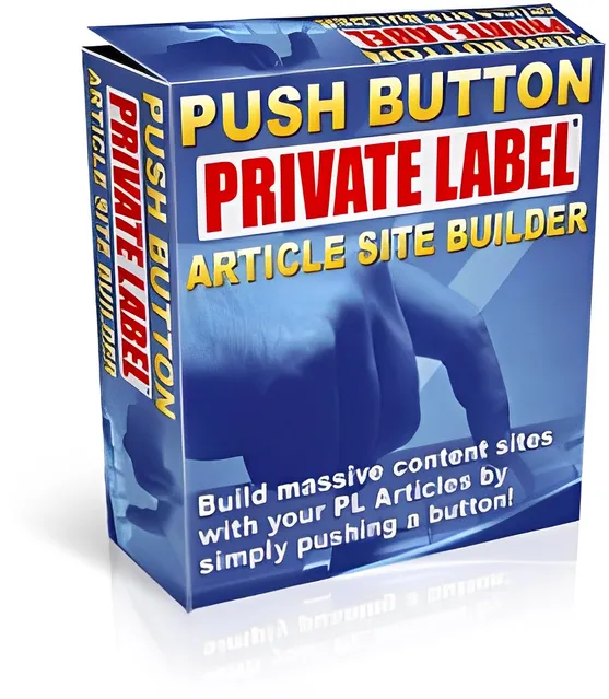 eCover representing Push Button Private Label Article Site Builder  with Master Resell Rights