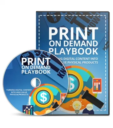 eCover representing Print On Demand Playbook Hands On Videos, Tutorials & Courses with Master Resell Rights