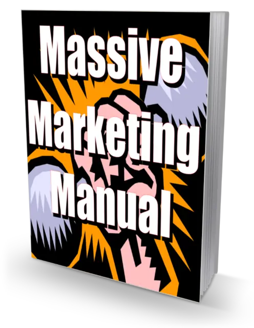 eCover representing Massive Marketing Manual eBooks & Reports with Resell Rights