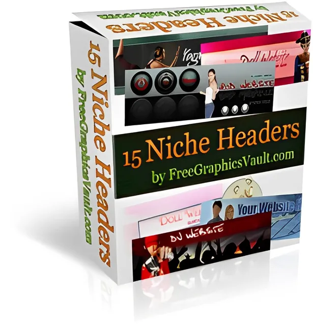 eCover representing 15 Niche Headers Package  with Master Resell Rights