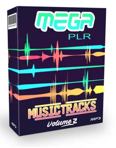 eCover representing Mega PLR Music Tracks V2 Audio & Music with Private Label Rights