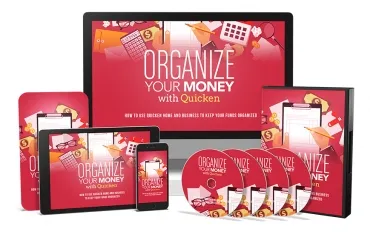eCover representing Organize Your Money With Quicken - Advanced Videos, Tutorials & Courses with Master Resell Rights