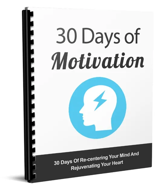 eCover representing The 30 Days Of Motivation eBooks & Reports with Master Resell Rights