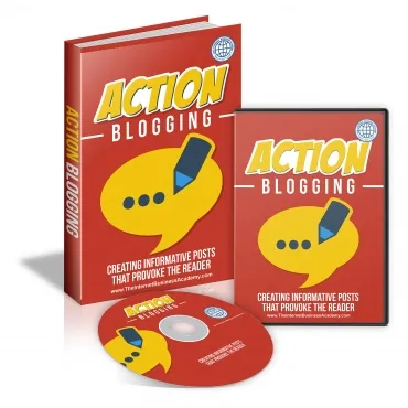 eCover representing Action Blogging Videos, Tutorials & Courses with Master Resell Rights