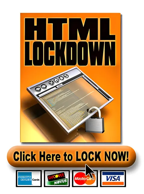 eCover representing HTML Lockdown Software & Scripts with Private Label Rights
