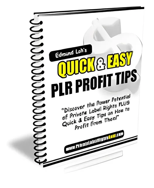 eCover representing Quick & Easy PLR Profit Tips eBooks & Reports with Resell Rights