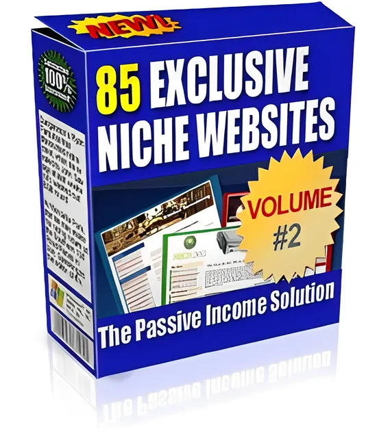 eCover representing 85 Exclusive Niche Websites  with Master Resell Rights