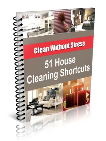 eCover representing 51 House Cleaning Shortcuts eBooks & Reports with Master Resell Rights