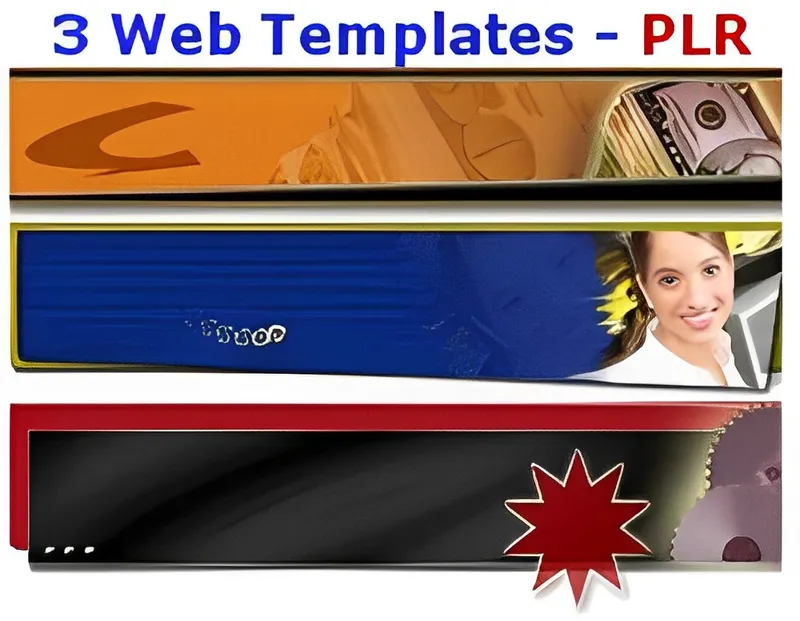 eCover representing 3 Web Templates - PLR  with Private Label Rights