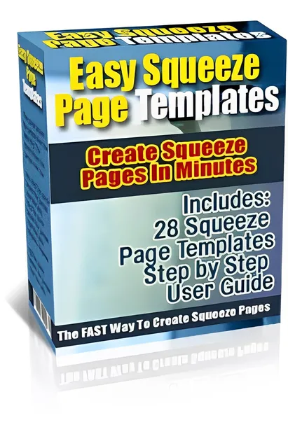 eCover representing Easy Squeeze Page Templates  with Private Label Rights