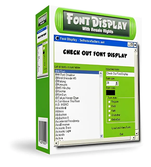 eCover representing Font Display with Resale Rights  with Master Resell Rights