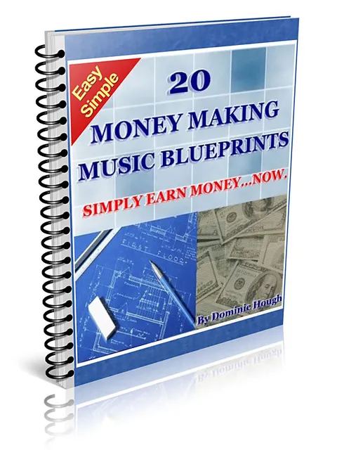 eCover representing 20 Money Making Music BluePrints eBooks & Reports with Resell Rights