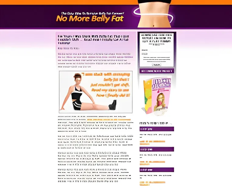 eCover representing Belly Fat Landing Page Template  with Personal Use Rights
