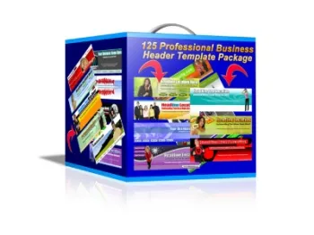 eCover representing 125 Professional Business Header Template Package  with Master Resell Rights