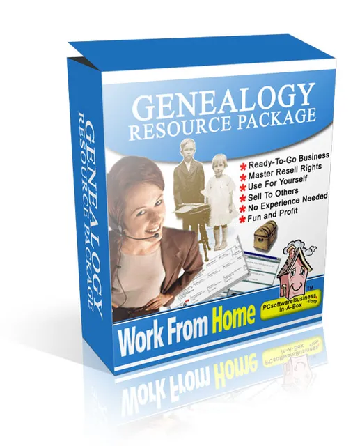 eCover representing Genealogy Resource Package eBooks & Reports/Videos, Tutorials & Courses with Master Resell Rights