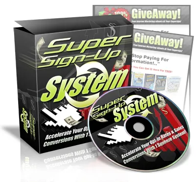 eCover representing Super Sign-Up System eBooks & Reports with Master Resell Rights