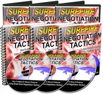 eCover representing Surefire Negotiation Tactics Videos, Tutorials & Courses with Master Resell Rights