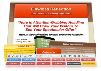 eCover representing Flawless Reflection WP Minisite  with Private Label Rights