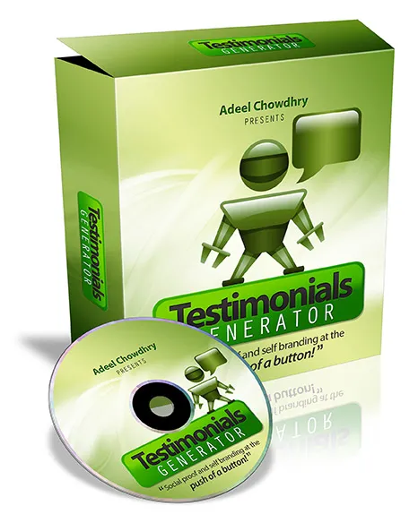 eCover representing Testimonials Generator Videos, Tutorials & Courses with Master Resell Rights