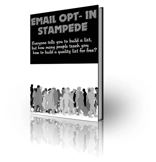 eCover representing Email Opt-In Stampede eBooks & Reports with Private Label Rights