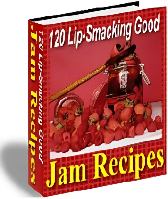 eCover representing 120 Lip-Smacking Good Jam Recipes eBooks & Reports with Master Resell Rights