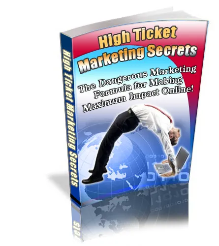 eCover representing High Ticket Marketing Secrets eBooks & Reports with Private Label Rights