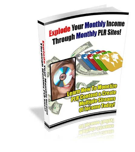 eCover representing Explode Your Monthly Income Through Monthly PLR Sites! eBooks & Reports with Private Label Rights