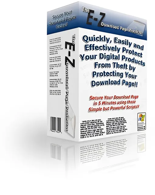 eCover representing E-Z Download Page Protector Software & Scripts with Master Resell Rights