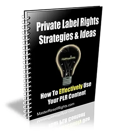 eCover representing Private Label Rights Strategies & Ideas eBooks & Reports with Resell Rights