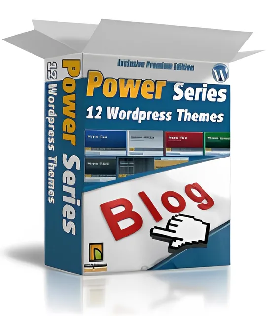 eCover representing Power Series 12 Wordpress Themes eBooks & Reports with Master Resell Rights
