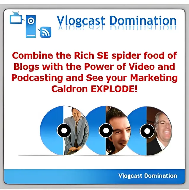 eCover representing Vlogcast Domination Videos, Tutorials & Courses with Private Label Rights