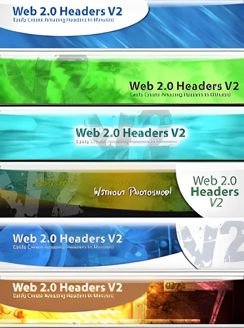 eCover representing Web 2.0 Headers V2 Videos, Tutorials & Courses with Personal Use Rights