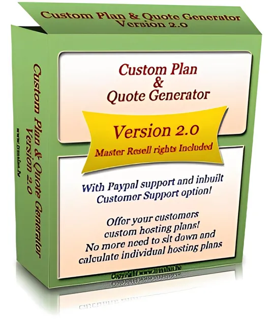 eCover representing Custom Plan & Quote Generator  with Master Resell Rights