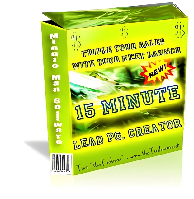 eCover representing 15 Minute Lead PG. Creator  with Master Resell Rights