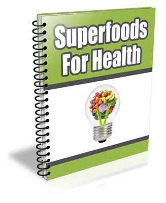 eCover representing Superfoods For Health eBooks & Reports with Private Label Rights