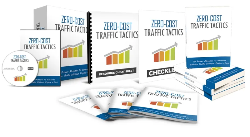 eCover representing Zero-Cost Traffic Tactics Gold eBooks & Reports/Videos, Tutorials & Courses with Master Resell Rights