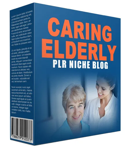 eCover representing Caring Elderly PLR Niche Blog  with Private Label Rights