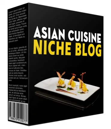 eCover representing Done-for-You Asian Cuisine Niche Website  with Personal Use Rights