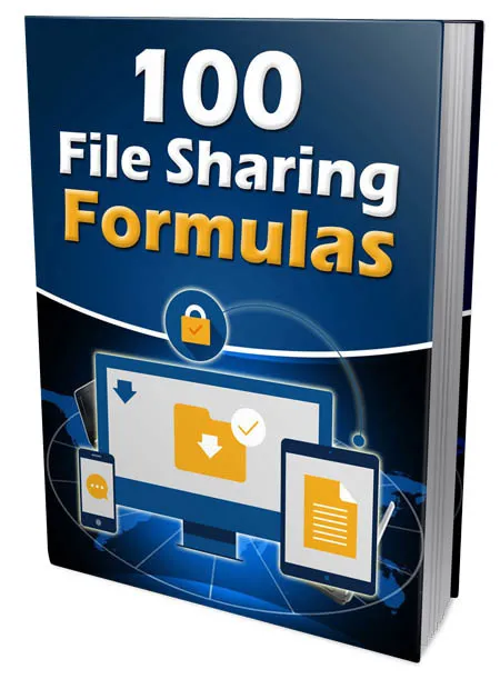 eCover representing 100 File Sharing Formulas eBooks & Reports with Master Resell Rights