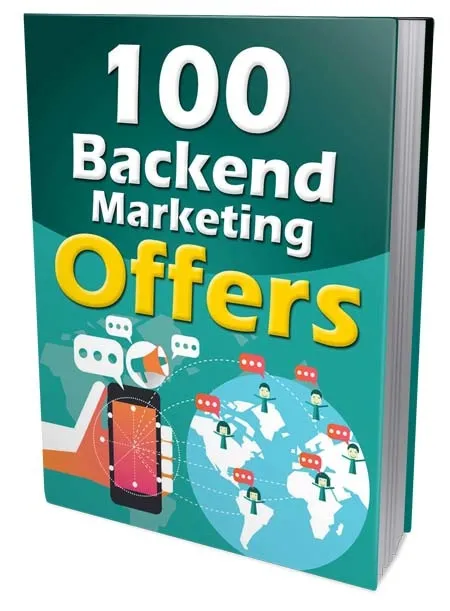 eCover representing 100 Backend Marketing Offers eBooks & Reports with Master Resell Rights