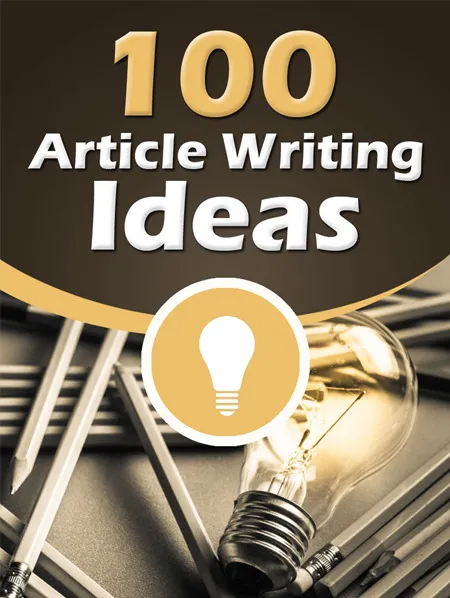 eCover representing 100 Article Writing Ideas eBooks & Reports with Master Resell Rights