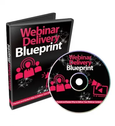 eCover representing Webinar Delivery Blueprint Videos, Tutorials & Courses with Private Label Rights