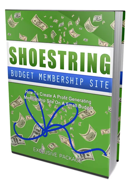 eCover representing Shoestring Budget Membership Site eBooks & Reports with Master Resell Rights