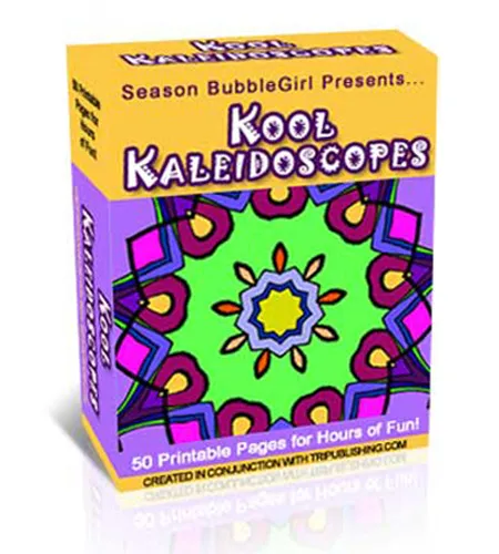 eCover representing Kool Kaleidescopes Coloring Book eBooks & Reports with Master Resell Rights