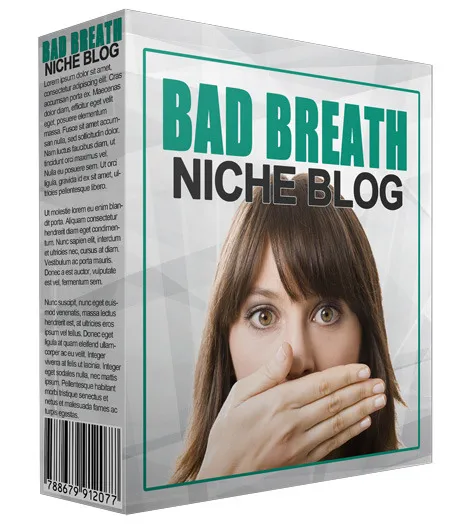 eCover representing New Bad Breath Niche Blog  with Private Label Rights