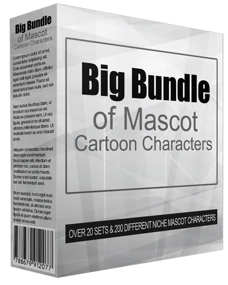 eCover representing Big Bundle Of Mascot Cartoon Characters  with Personal Use Rights