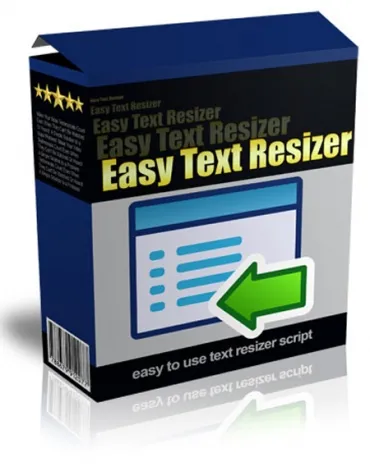 eCover representing Easy Text Resizer Software & Scripts with Master Resell Rights