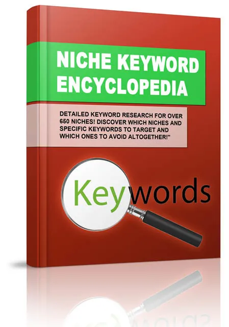 eCover representing Niche Keyword Encyclopedia eBooks & Reports with Master Resell Rights