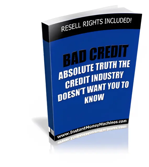 eCover representing Bad Credit eBooks & Reports with Master Resell Rights